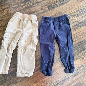 Boys 3T navy blue and khaki uniform Cargo and Jogger Pants Set